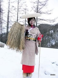 雪深い中山道にて