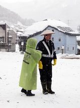 警察官の笠が素敵です