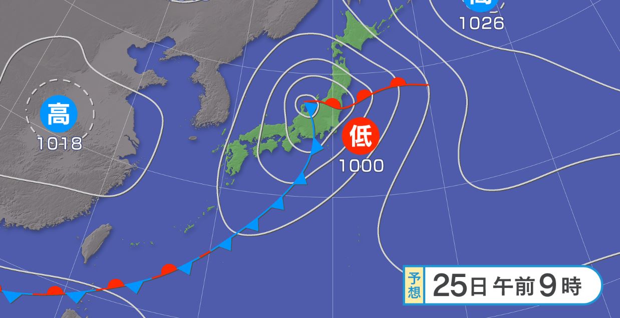 25日明け方にかけ警報級の大雨も　長野県内は南部中心に注意を　激しい雨、落雷、突風、降ひょうの恐れ