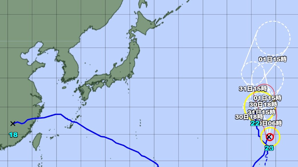 【台風情報】ダブル台風の進路予想は　台風22号(アータウ)・台風23号(バンラン)　