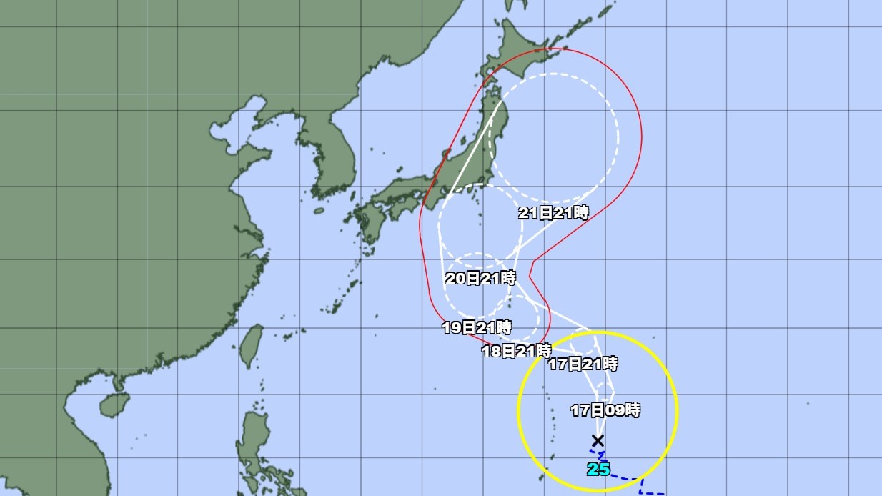 【台風情報】大型の台風25号が発生　今後の進路予想は　シルバーウィークには日本の南へ進む予想　本州付近にも影響する可能性　今後の情報に注意